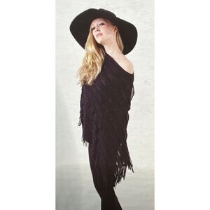 Maxsport Fringed Semi Sheer Crochet Poncho